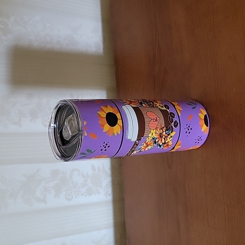 NWOT Caffeine & Kindness Purple 20 oz. Tumbler